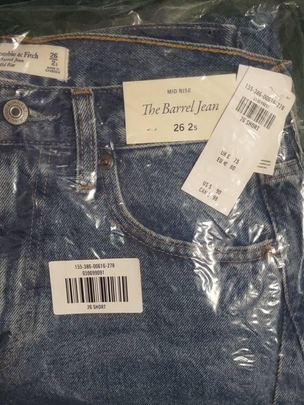 Abercrombie & Fitch Relaxed Barrel Jeans - Blue Denim